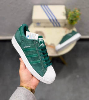 adidas original superstar dark green