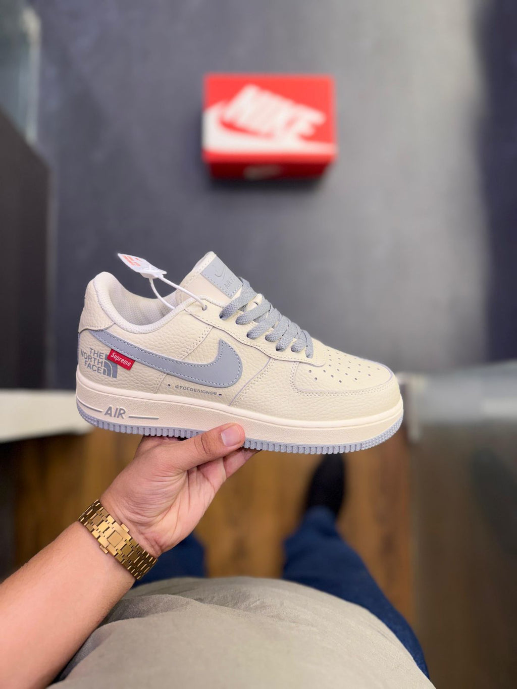 NIKE AIRFORCE NORTH FACE X SUPREME OFF WHITE