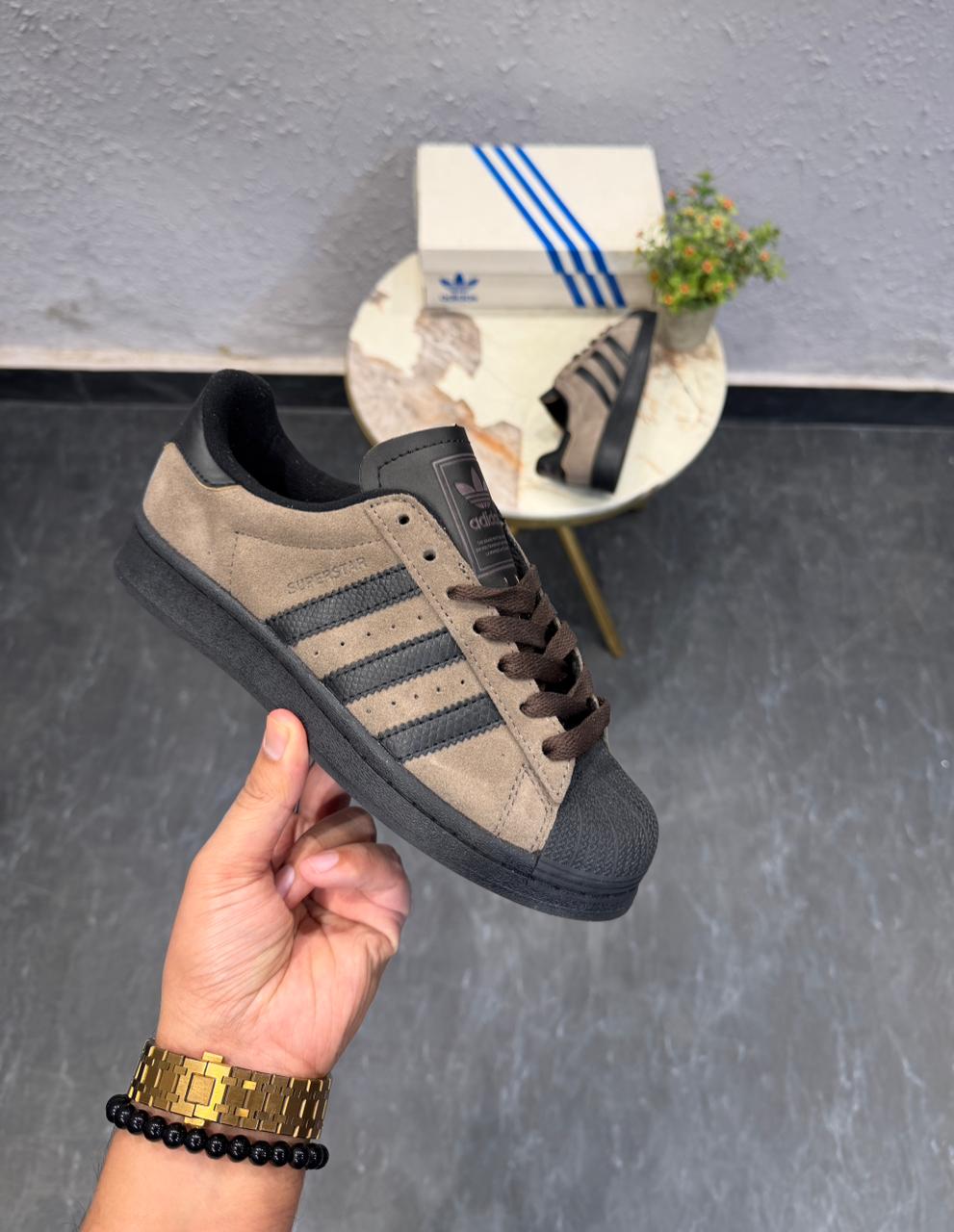 ADIDAS ORIGINALS SUPERSTAR BROWN BLACK 🖤