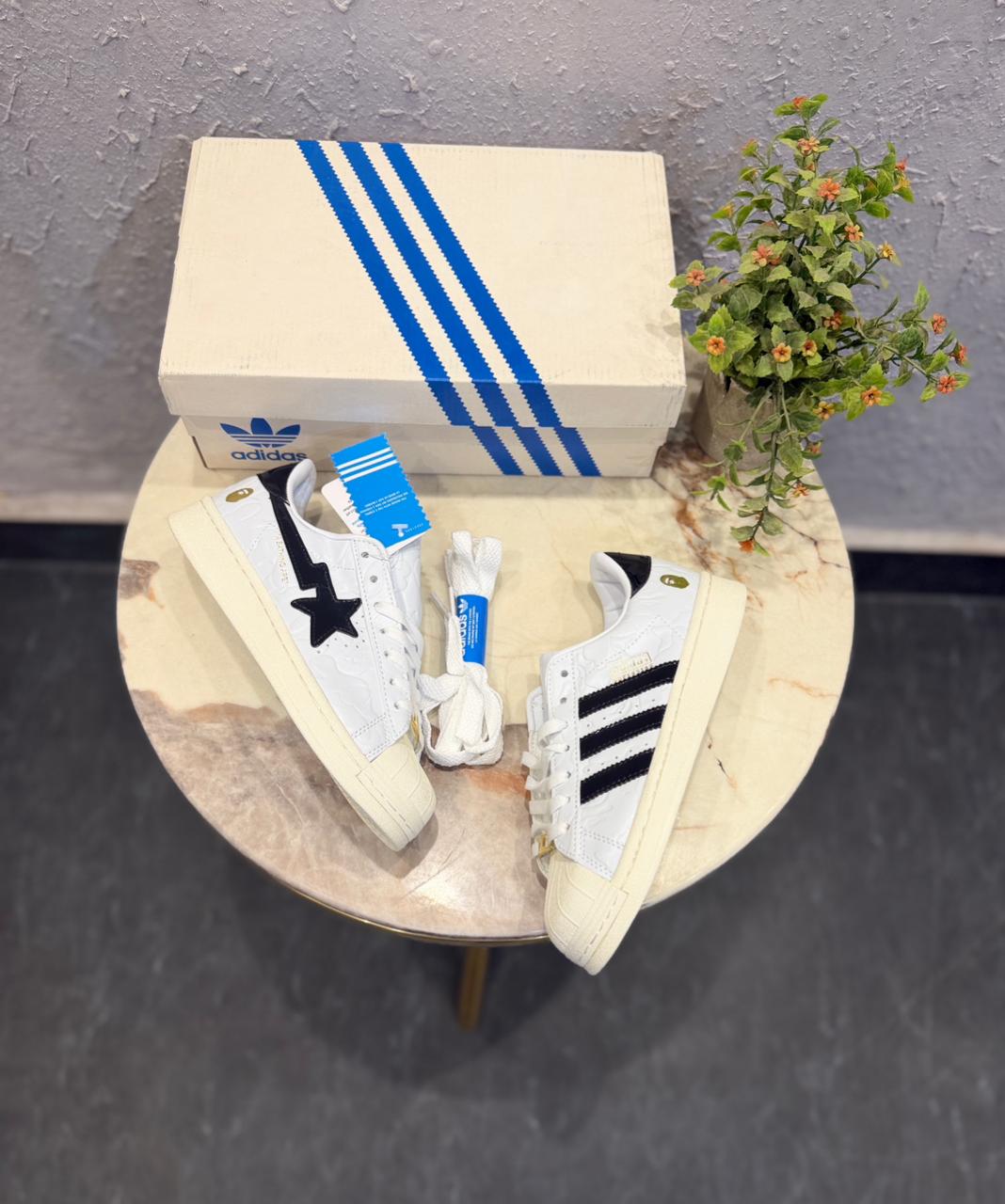 ADIDAS SUPERSTAR BAPE WHITE BLACK 🖤