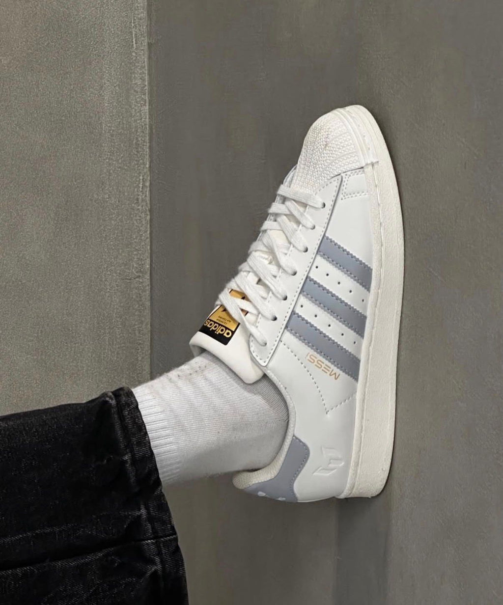 ADIDAS ORIGINALS SUPERSTAR MESSI WHITE GREY 🖤🖤