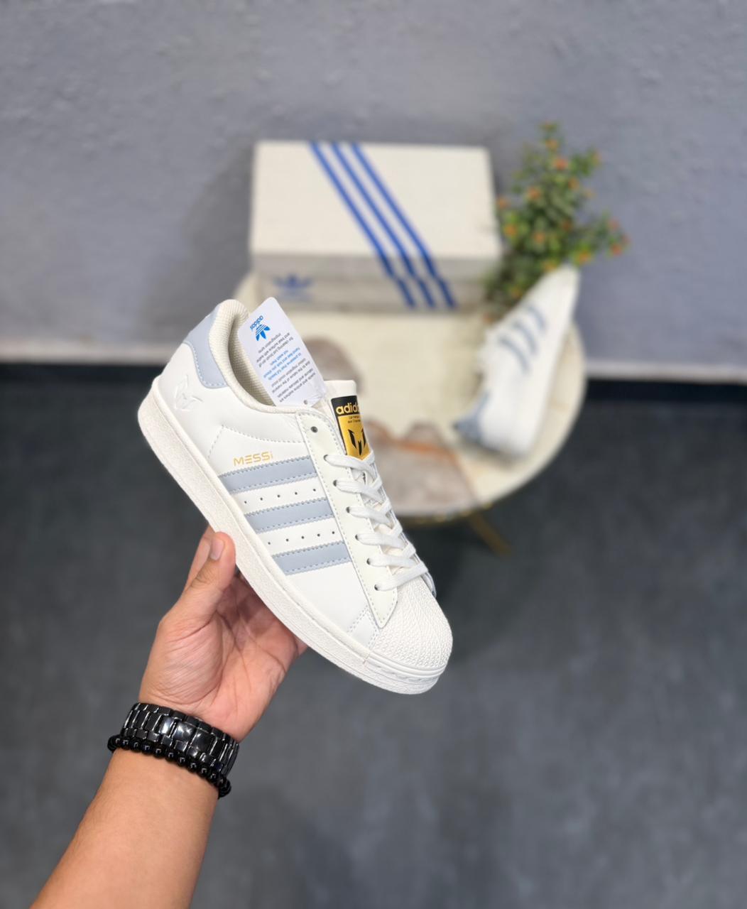 ADIDAS ORIGINALS SUPERSTAR MESSI WHITE GREY 🖤🖤
