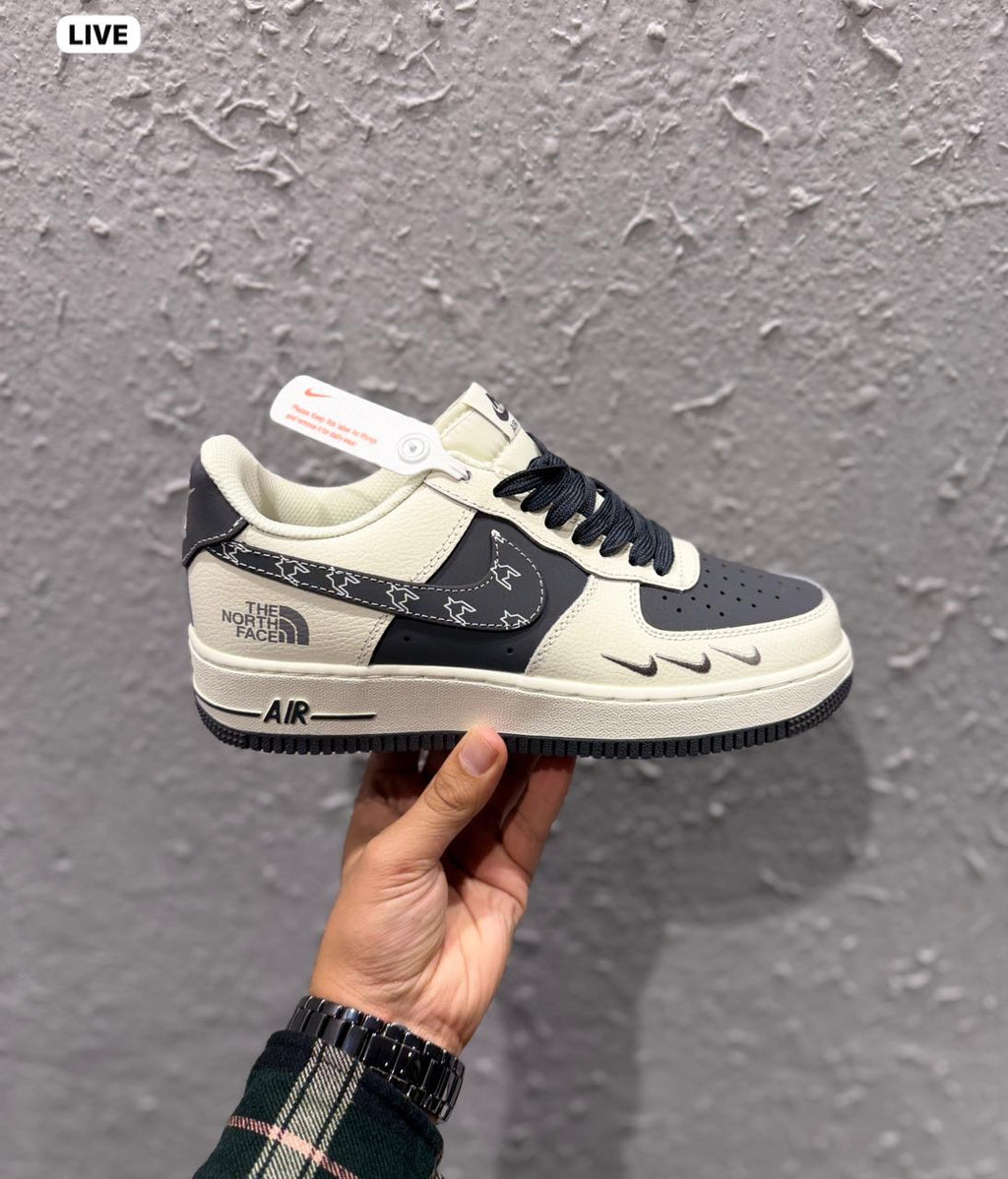 NIKE AIRFORCE CUSTOM X NORTH FACE WHITE BLUE 2025