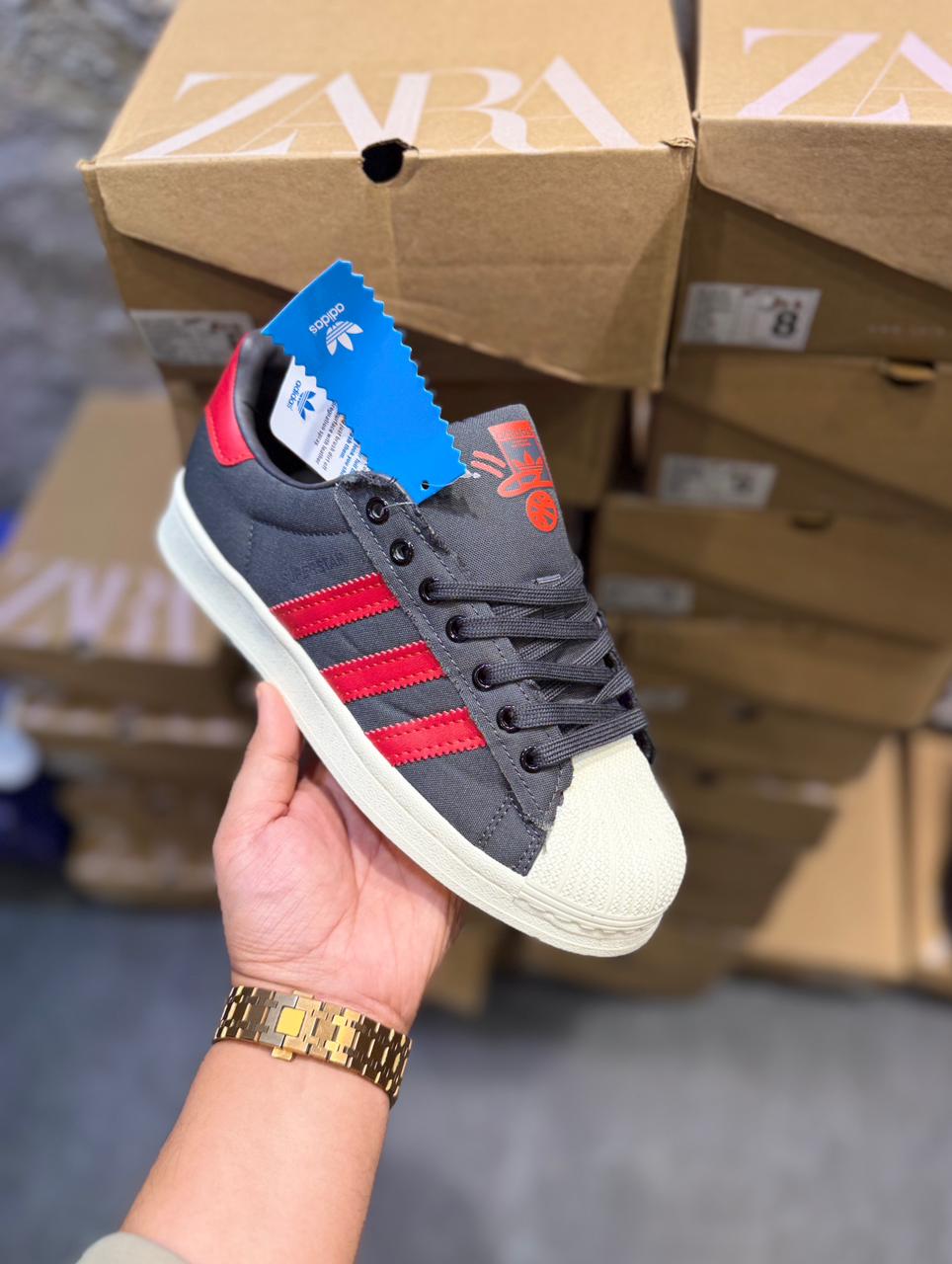 ADIDAS ORIGINALS SUPERSTAR TOKYO GREY RED