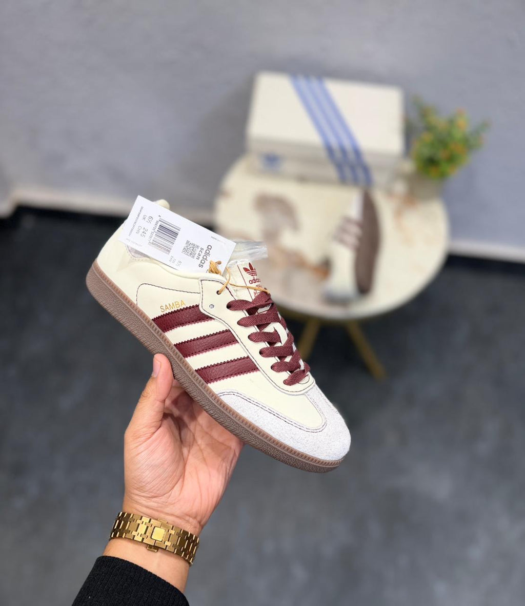 ADIDAS ORIGINALS SAMBA WHITE MAROON