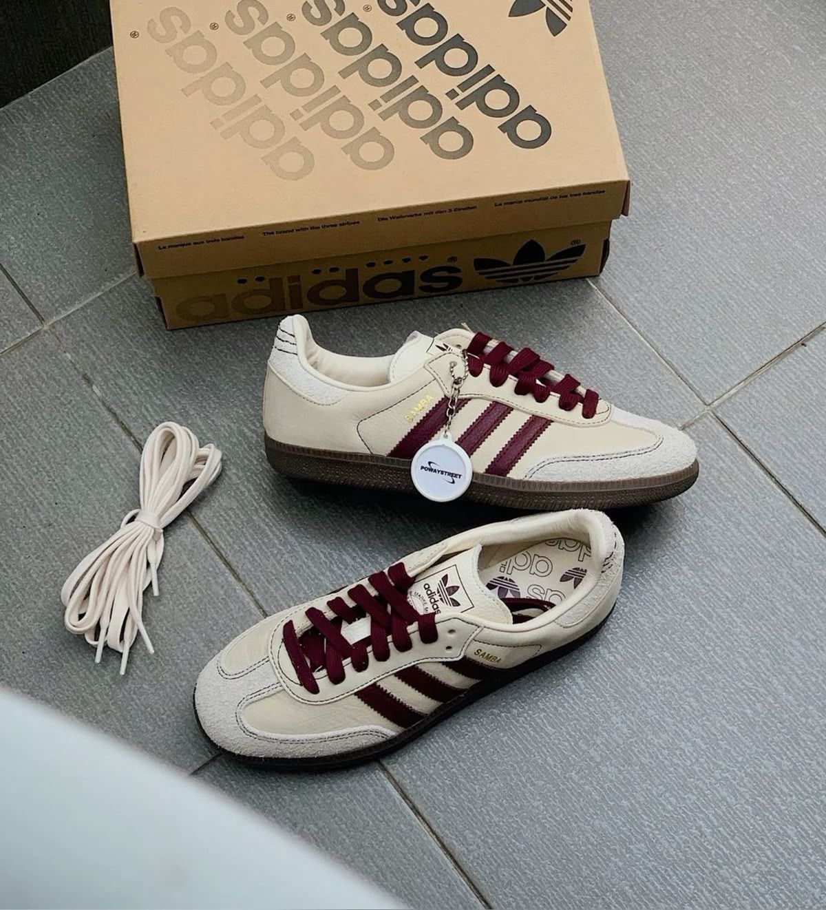 ADIDAS ORIGINALS SAMBA WHITE MAROON