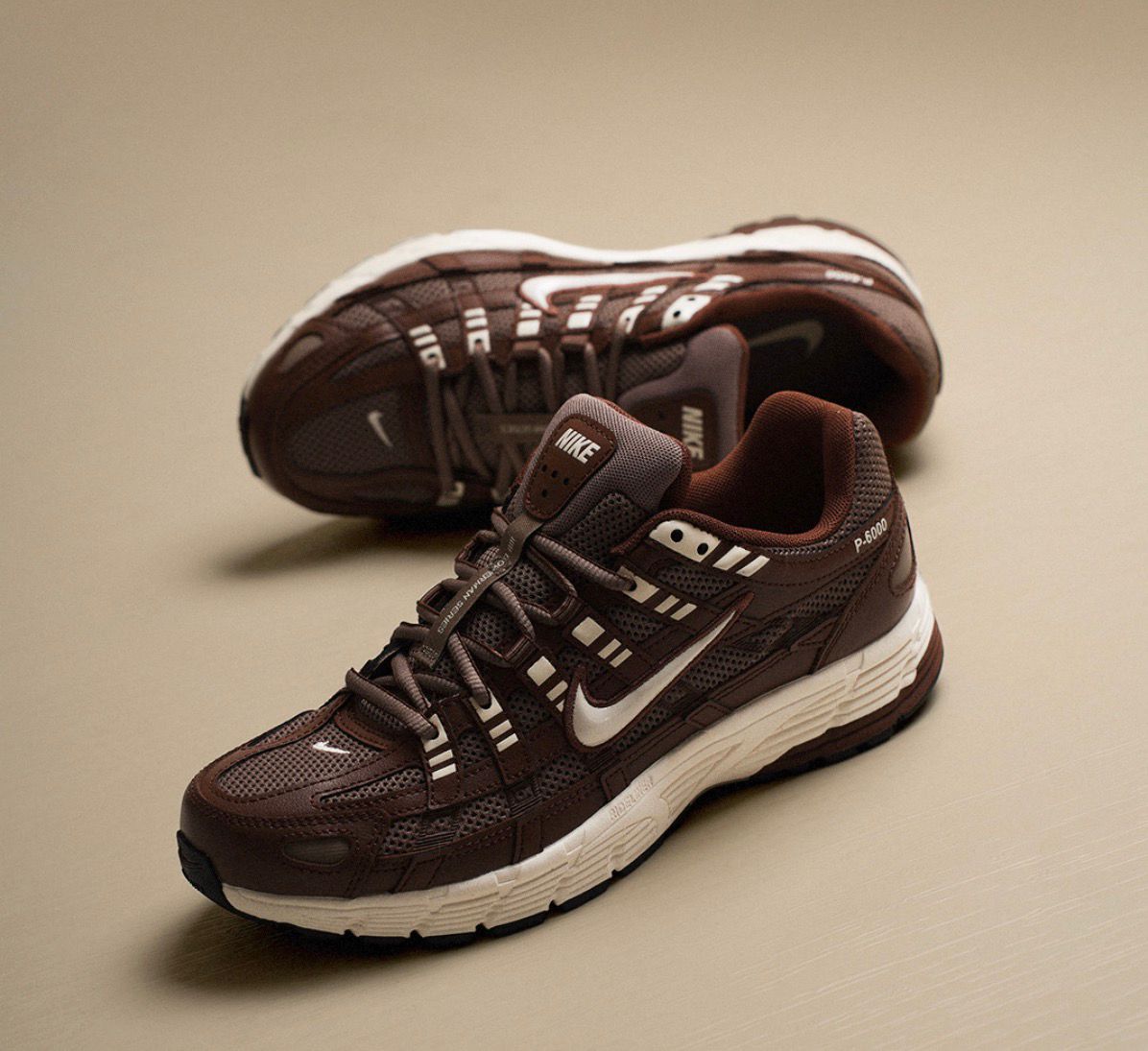 NIKE P-6000 TRAINER BROWN WHITE