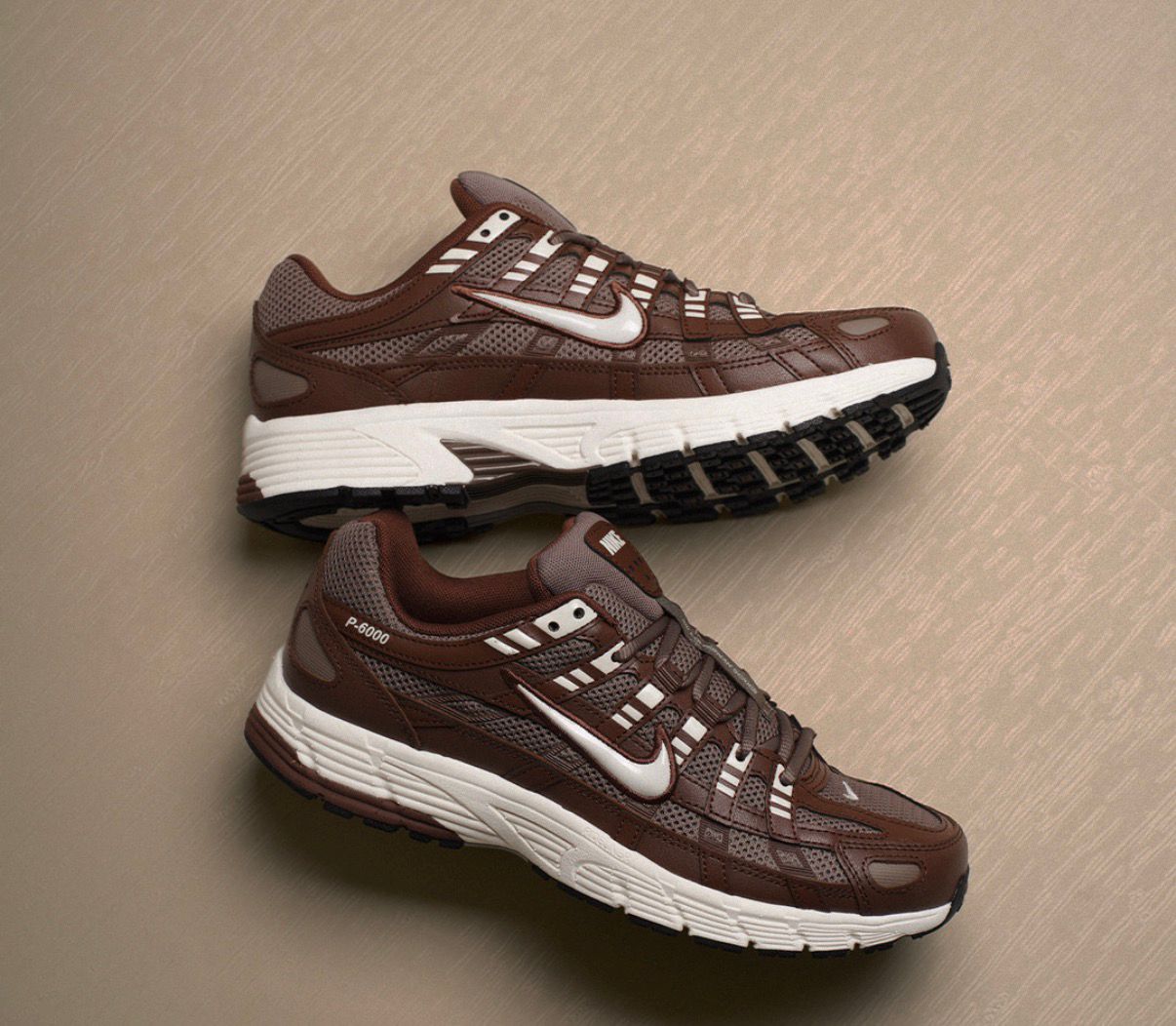 NIKE P-6000 TRAINER BROWN WHITE