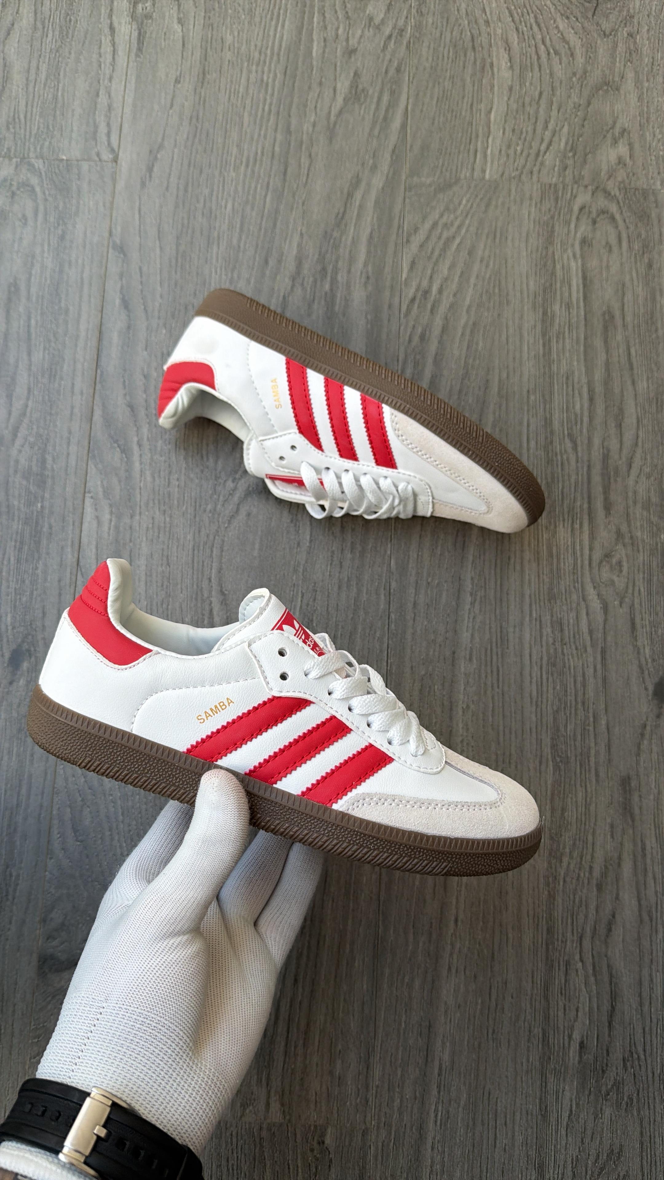 Adidas samba white green, white red