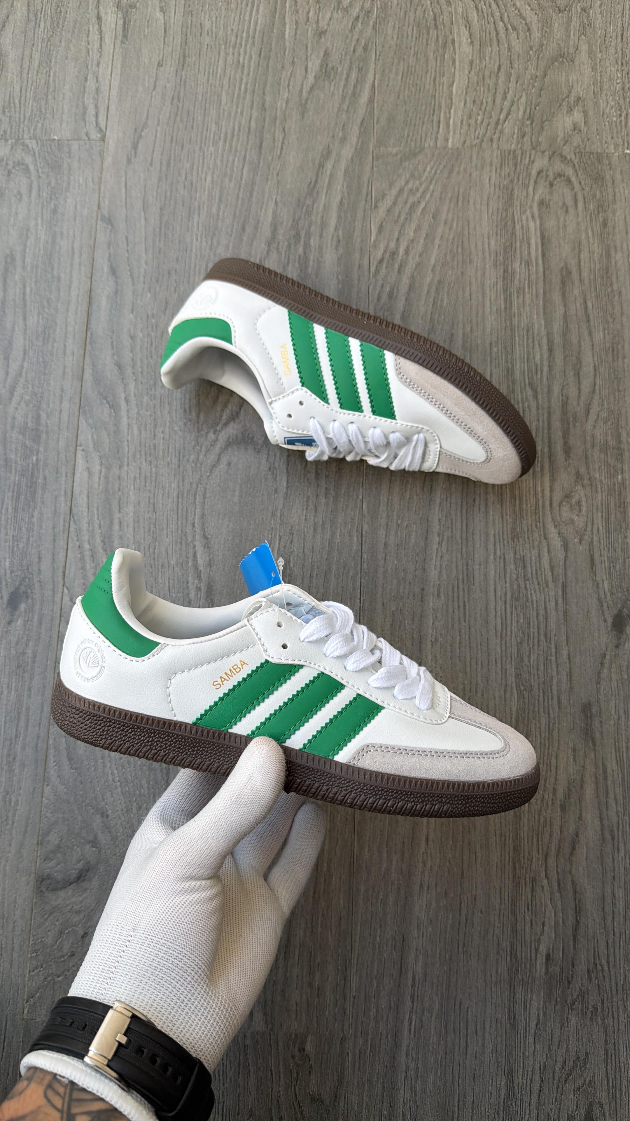 Adidas samba white green, white red