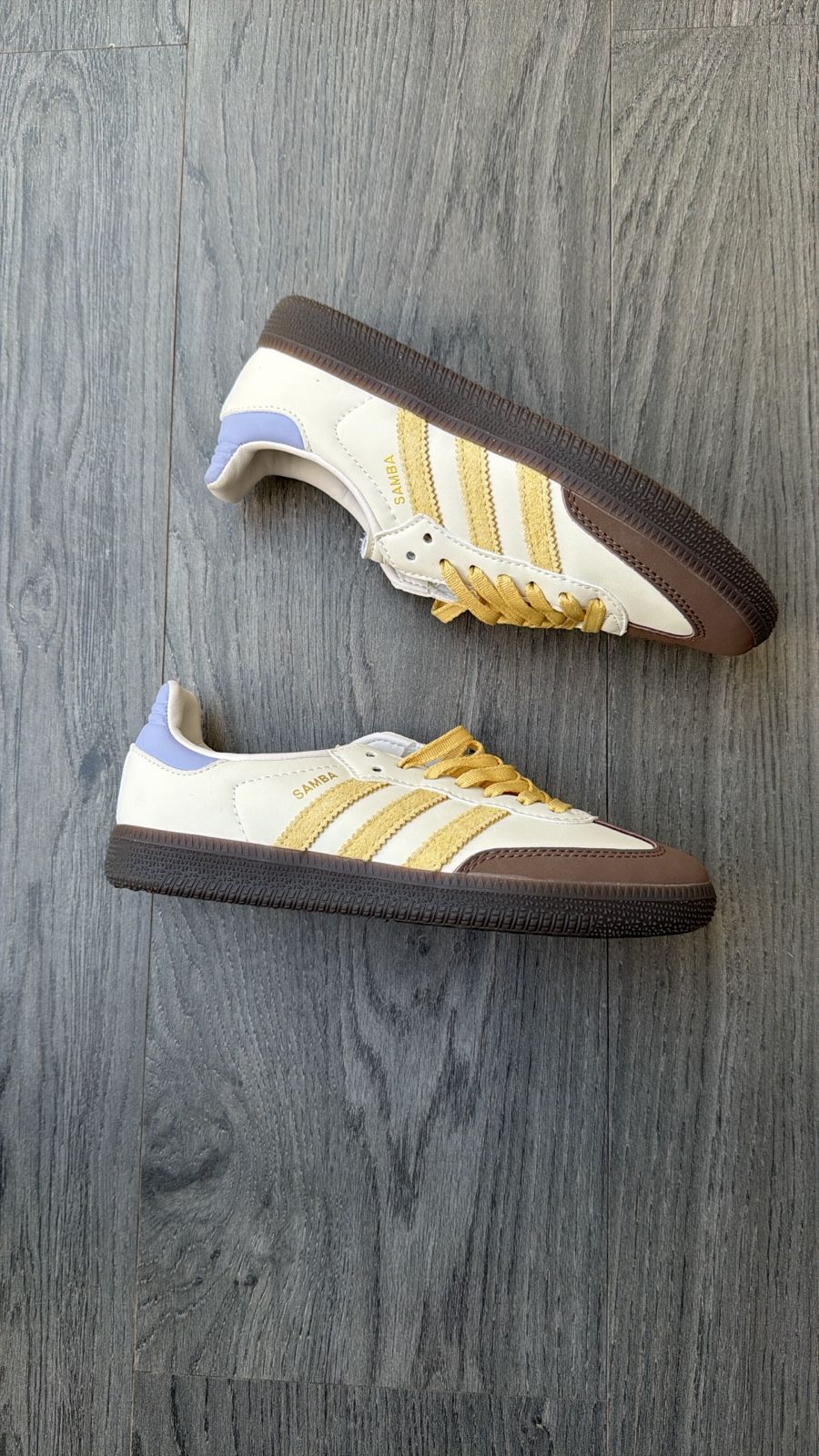 Adidas samba cream yelow lines