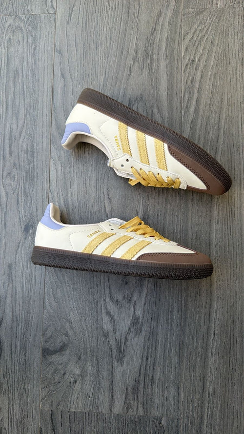 Adidas samba cream yelow lines
