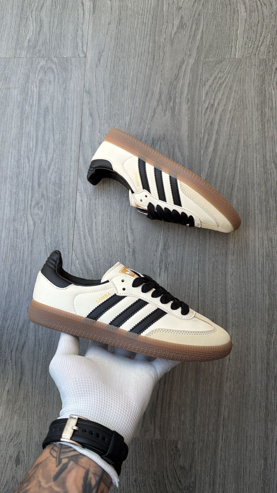 Adidas samba cream black lines
