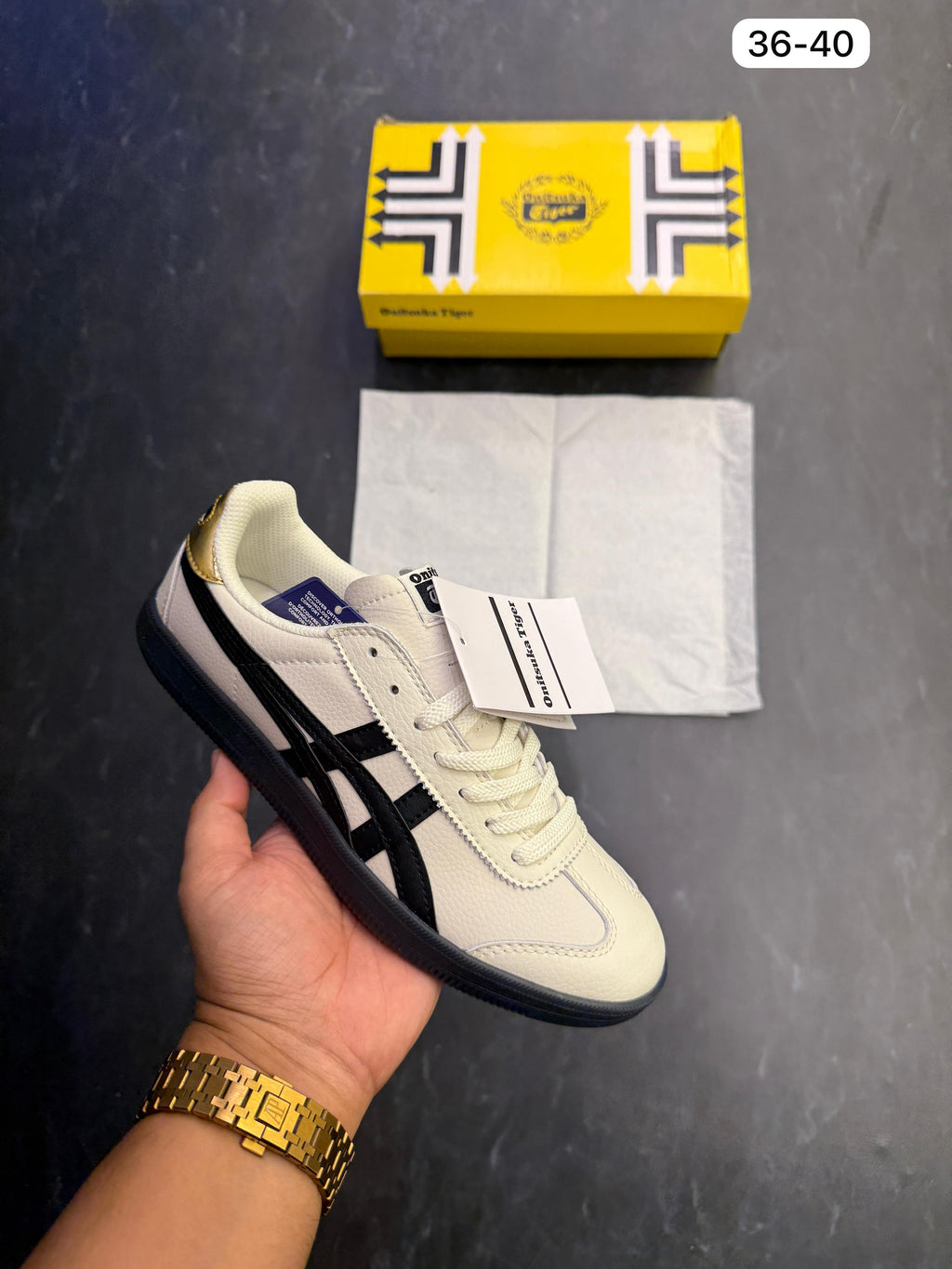ONITSUKA TIGER TOKUTEN GUM WHITE GOLD 🖤🖤