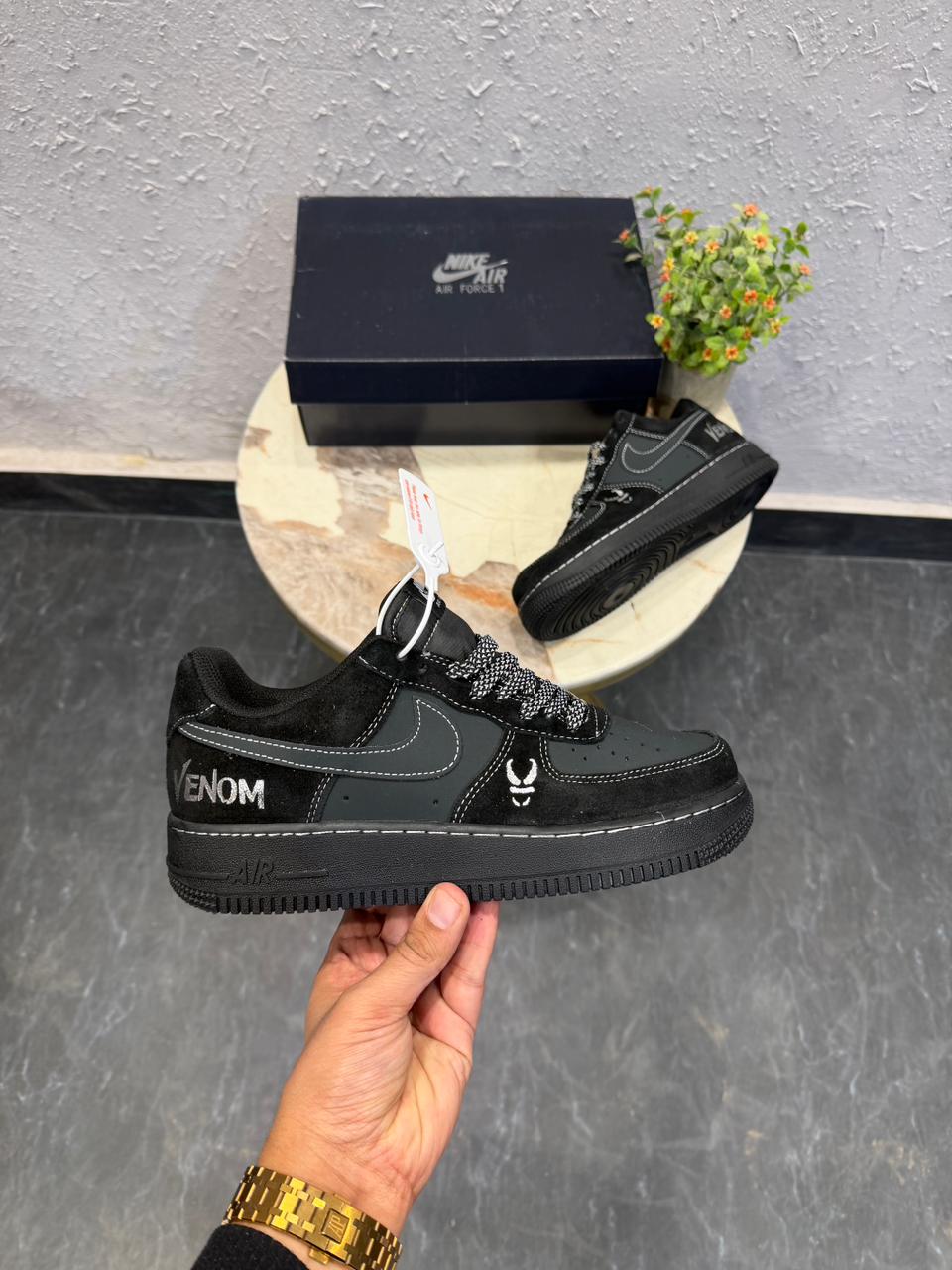 NIKE AIRFORCE ONE VENOM SUEDE BLACK🖤