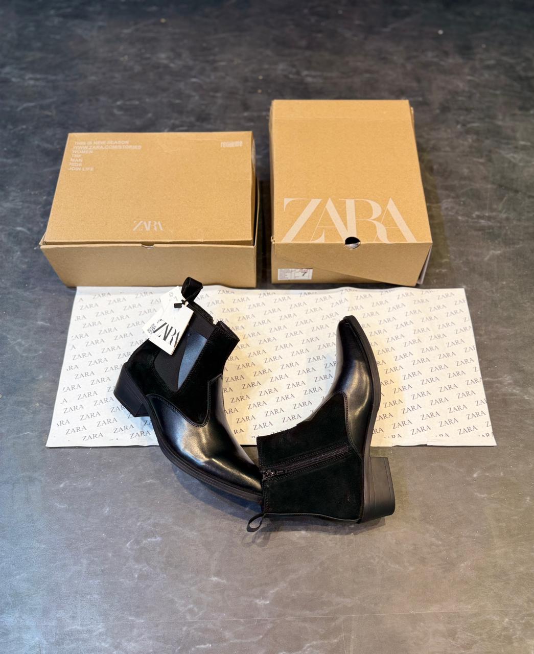 ZARA BLACK BROWN HANDMADE CHELSEA BOOTS ART-874 🖤