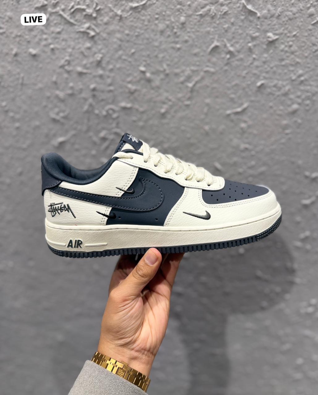 NIKE AIRFORCE CUSTOM X STUSSY WHITE 2025