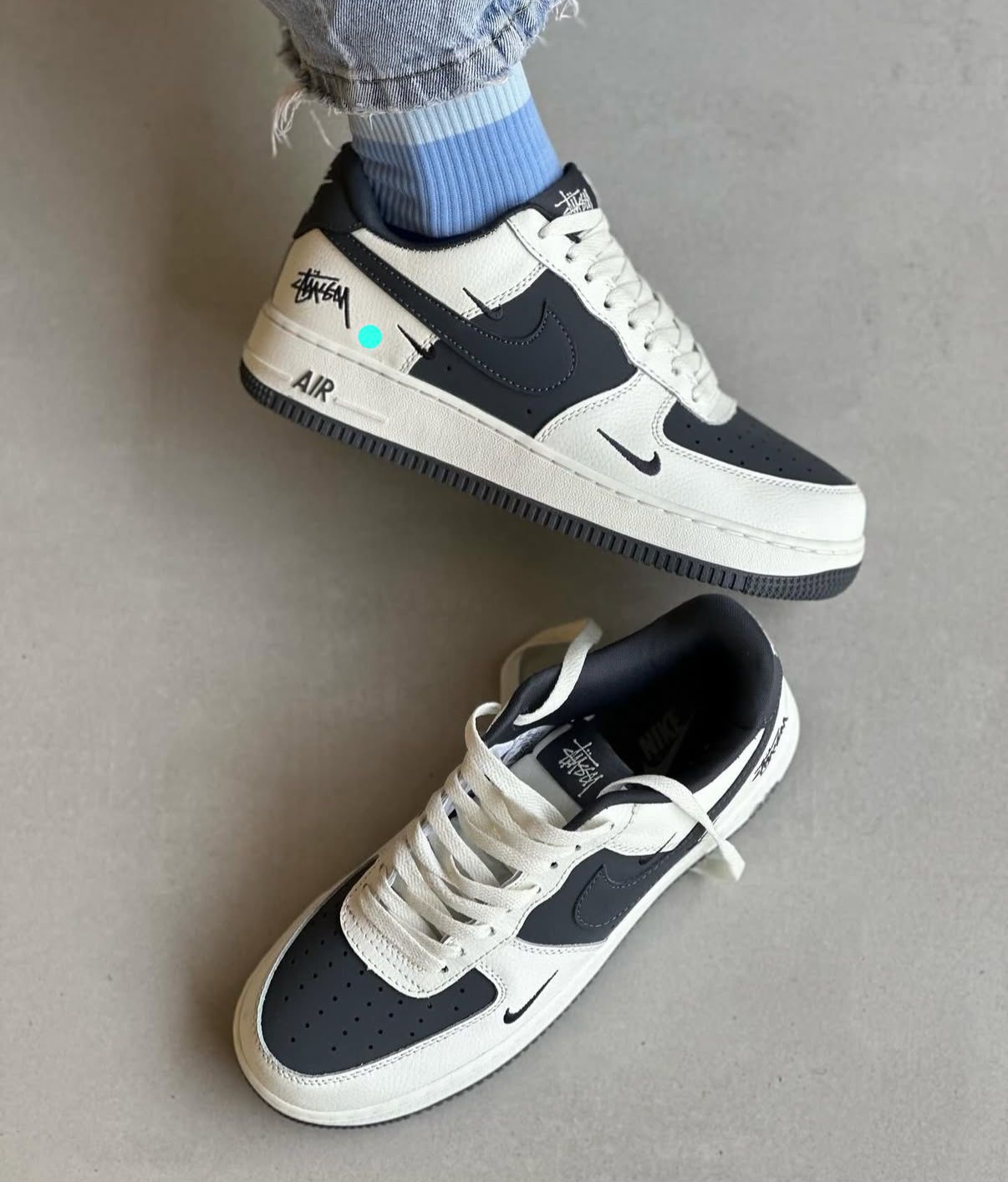 NIKE AIRFORCE CUSTOM X STUSSY WHITE 2025