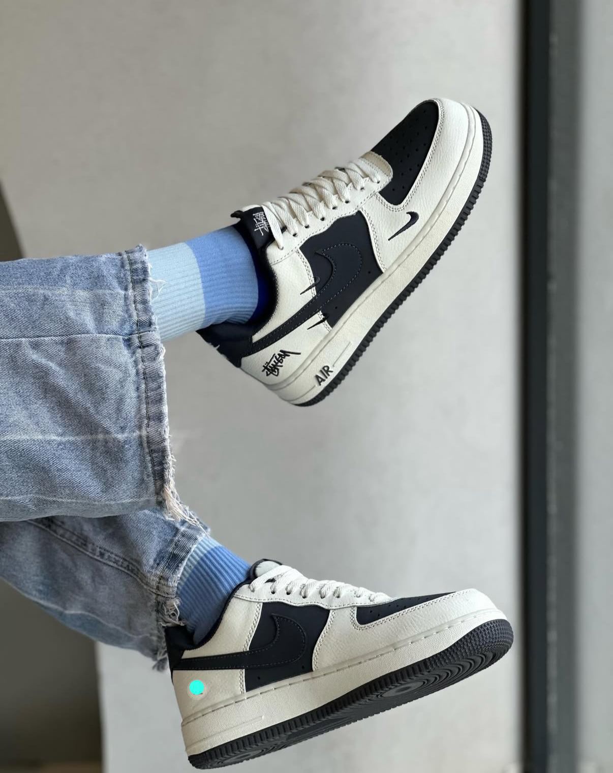 NIKE AIRFORCE CUSTOM X STUSSY WHITE 2025