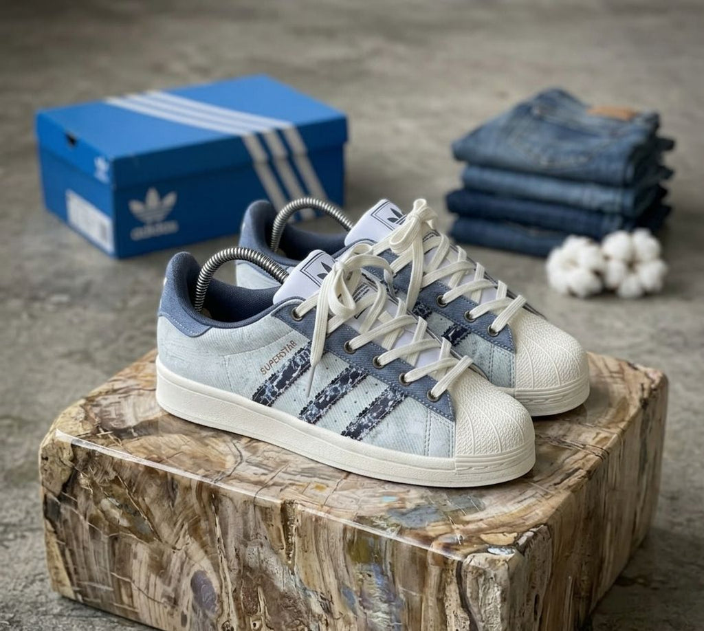 Adidas Superstar II sneakers feature a unique denim