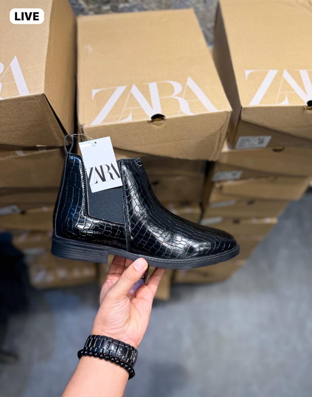 ZARA CROCO CHELSEA BOOTS Z-5