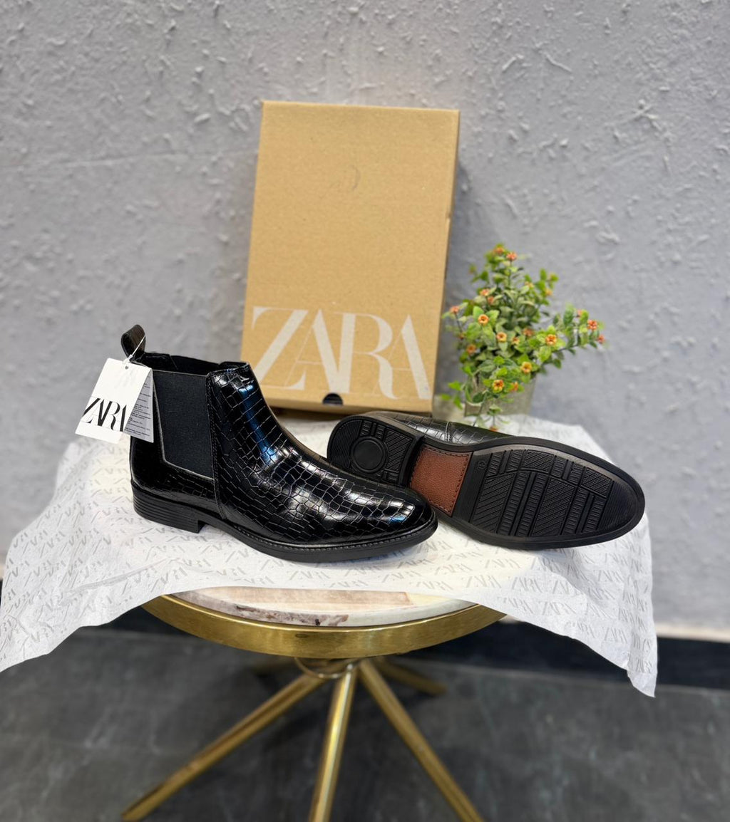 ZARA CROCO CHELSEA BOOTS Z-5