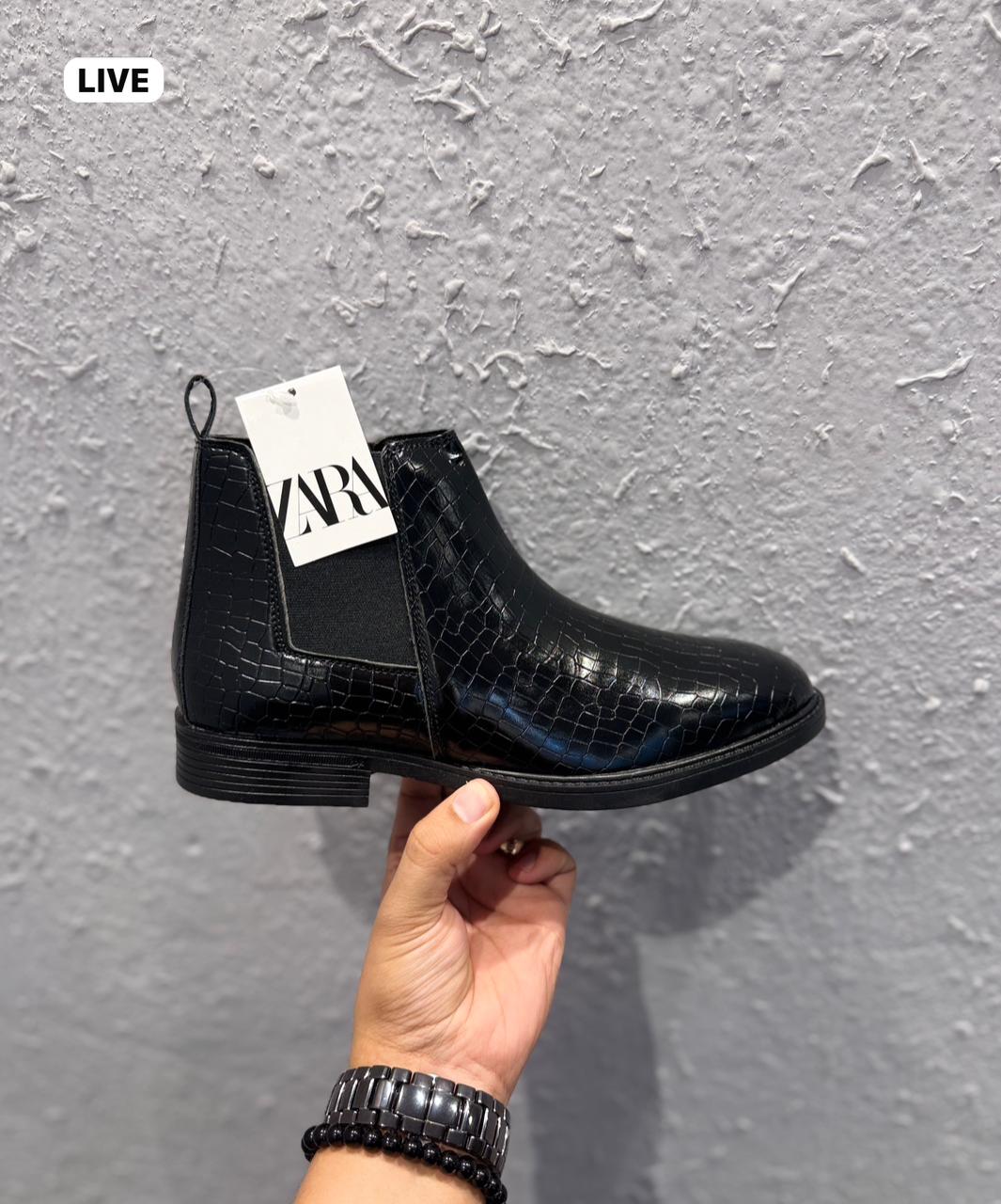 ZARA CROCO CHELSEA BOOTS Z-5