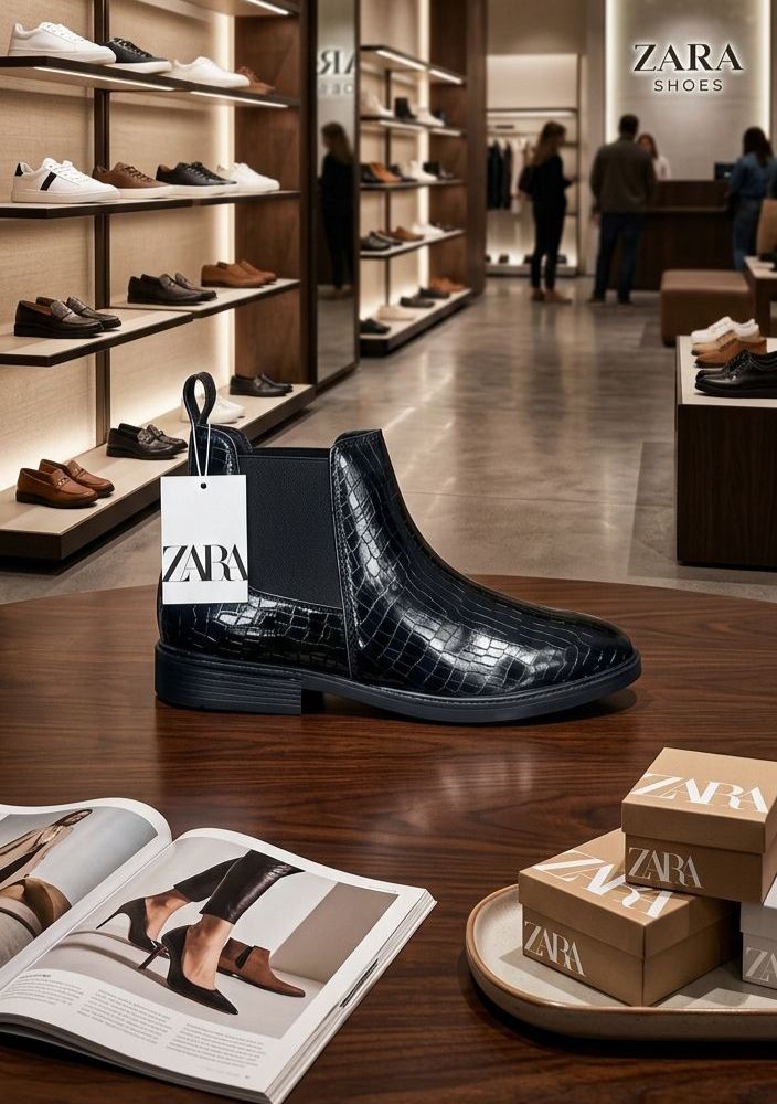 ZARA CROCO CHELSEA BOOTS Z-5