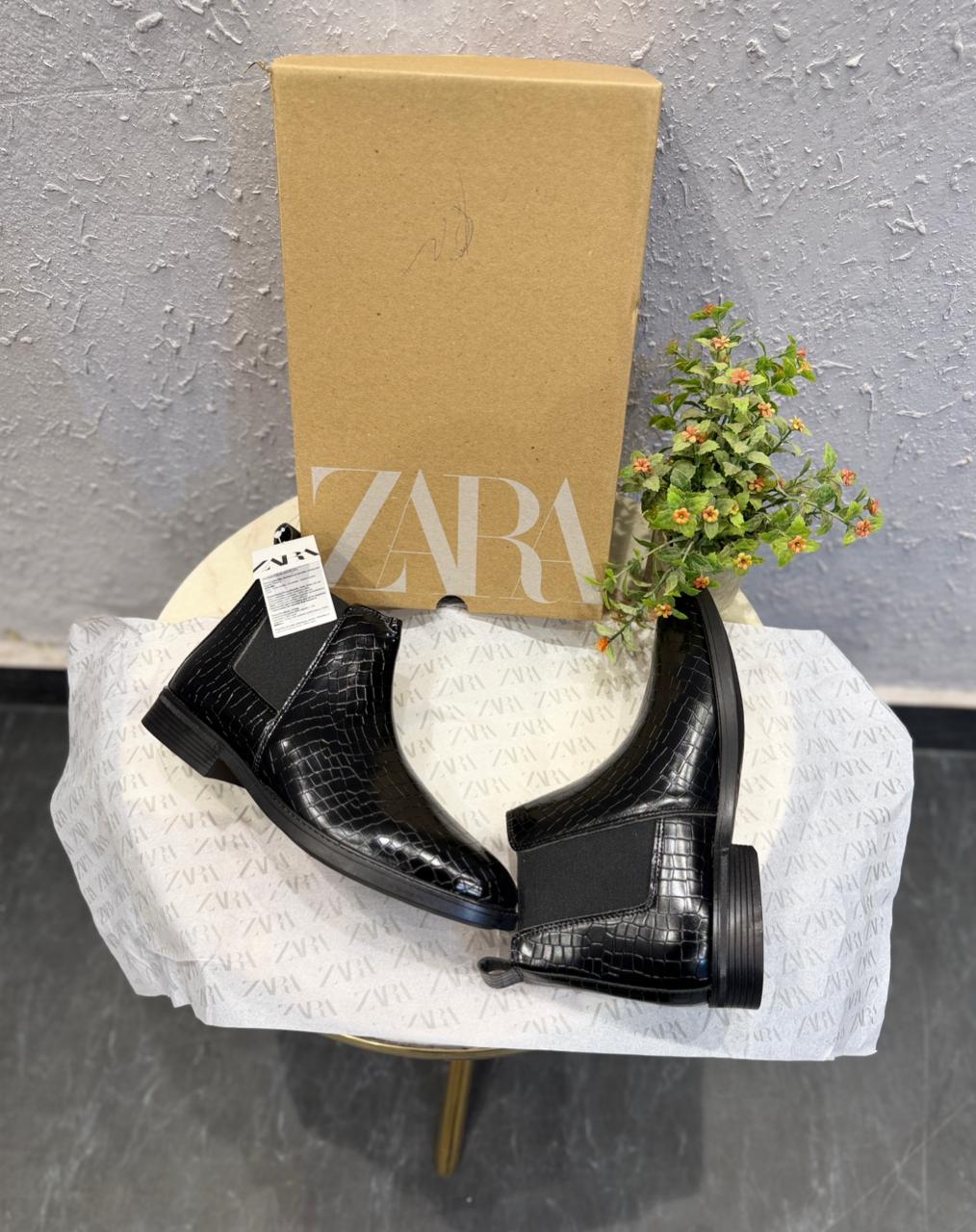 ZARA CROCO CHELSEA BOOTS Z-5