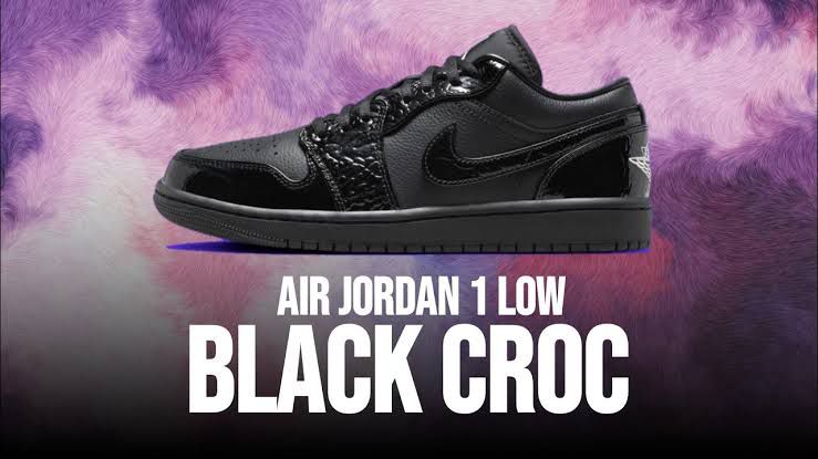 AIR JORDANS RETRO 1 LOW BLACK CROC