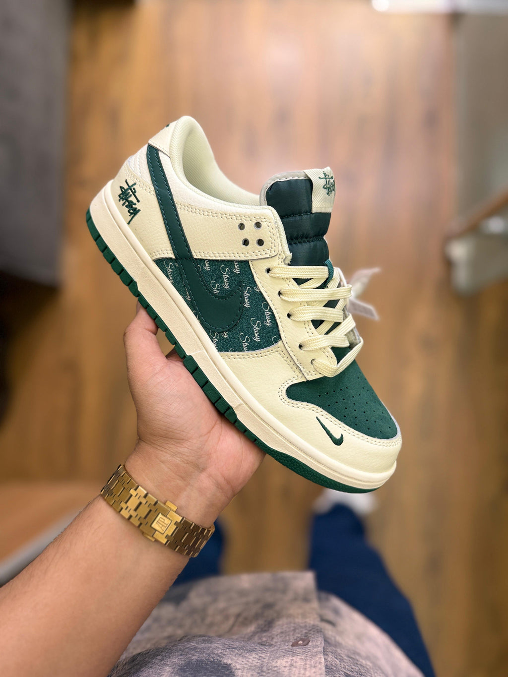 NIKE SB DUNK STUSSY WHITE DARK GREEN 2025