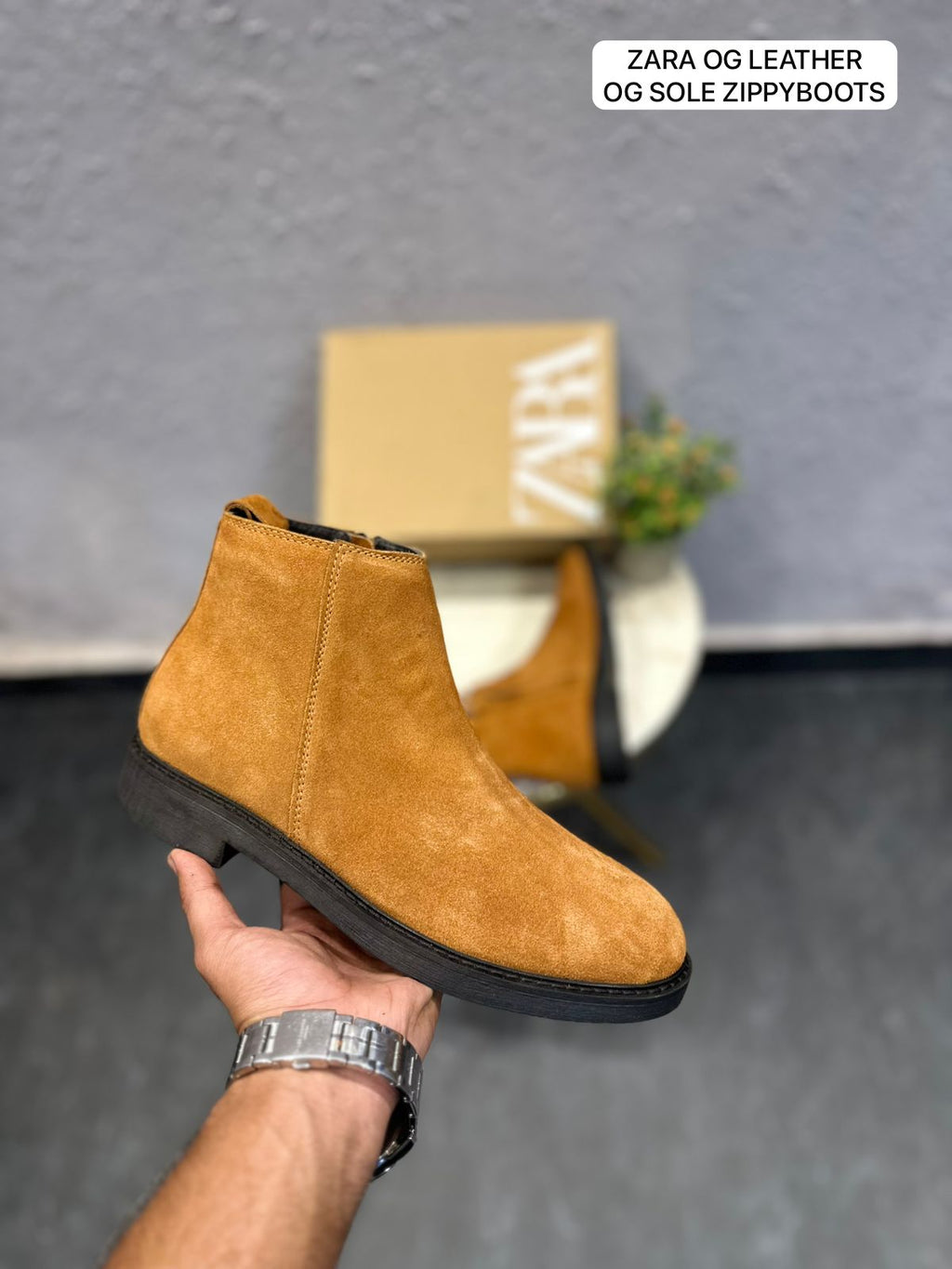ZARA OG LEATHER OSG SOLE ZIPPY BOOTS