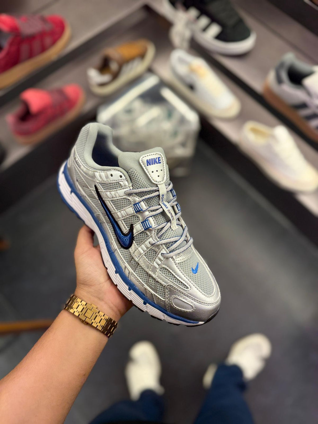 NIKE P-6000 TRAINER METALLIC  BLUE TICK