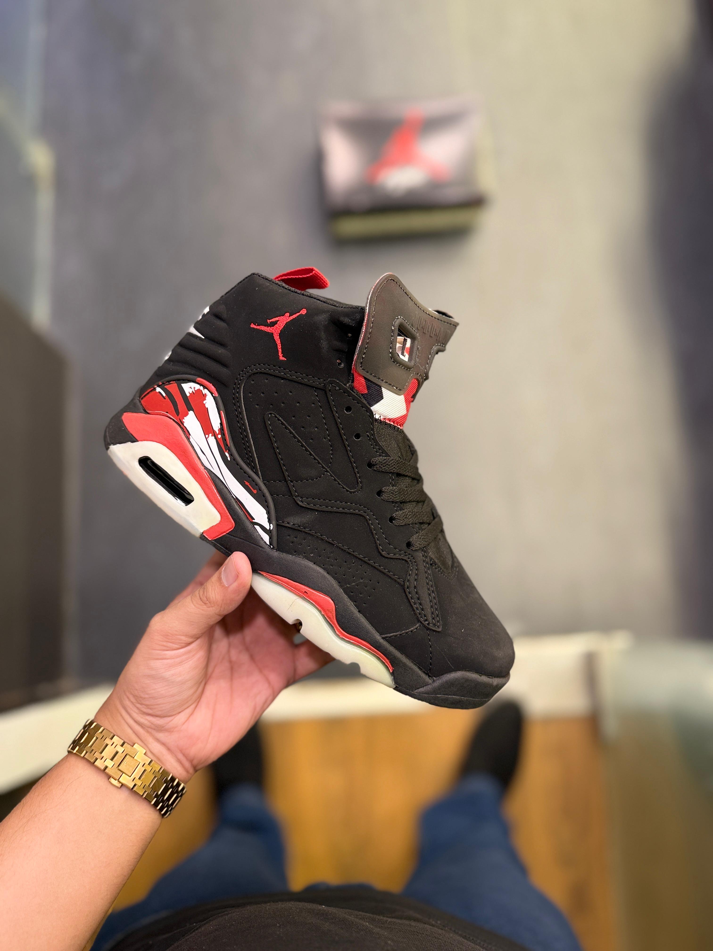AIR JORDANS RETRO 6 JUMPMAN MVP BLACK RED
