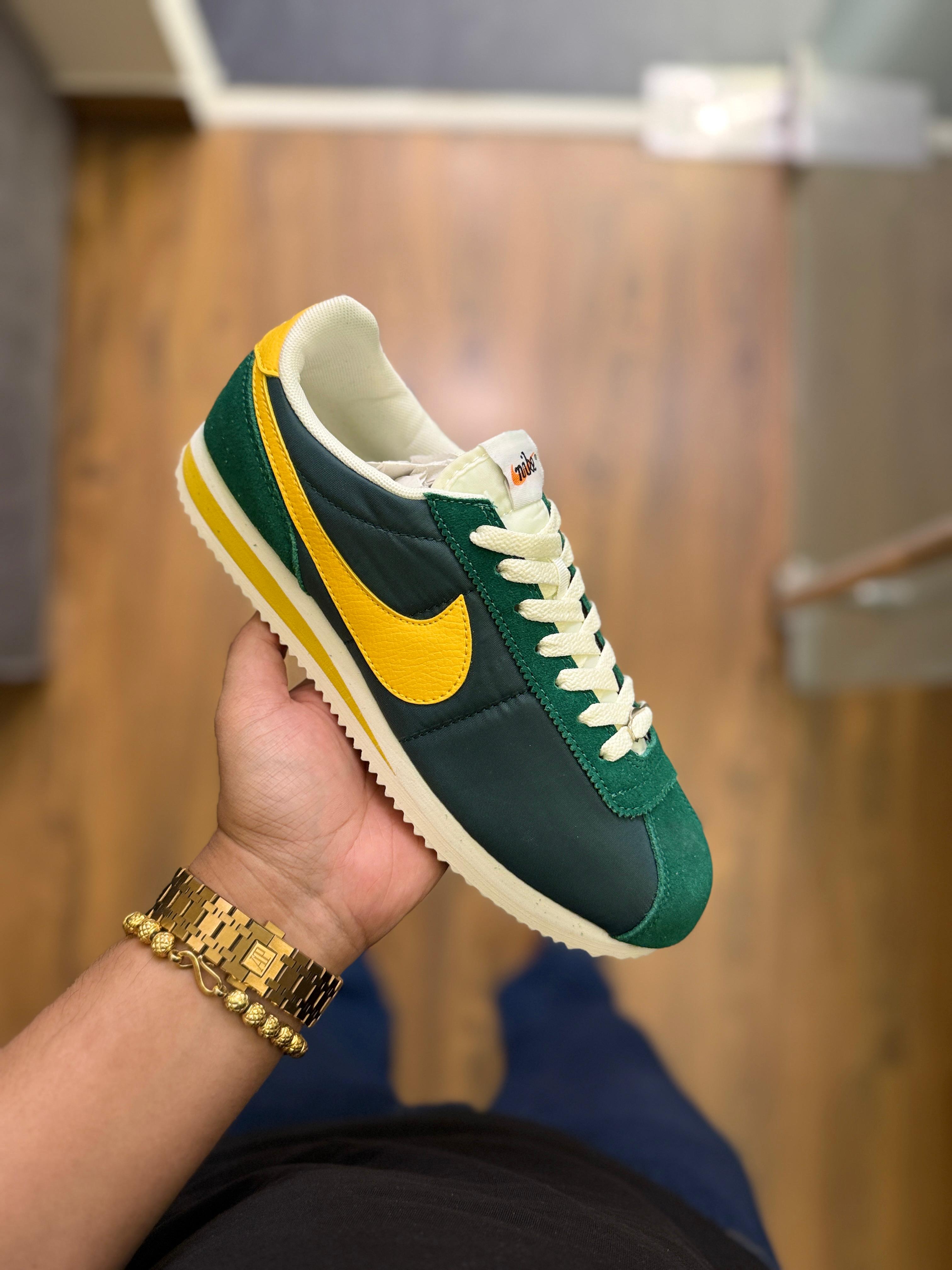 NIKE CORTEZ NYLON GREEN YELLOW