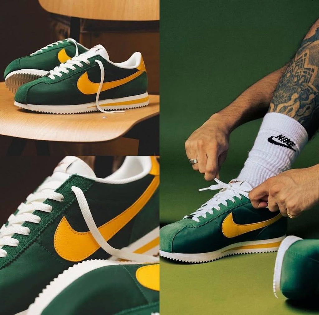NIKE CORTEZ NYLON GREEN YELLOW