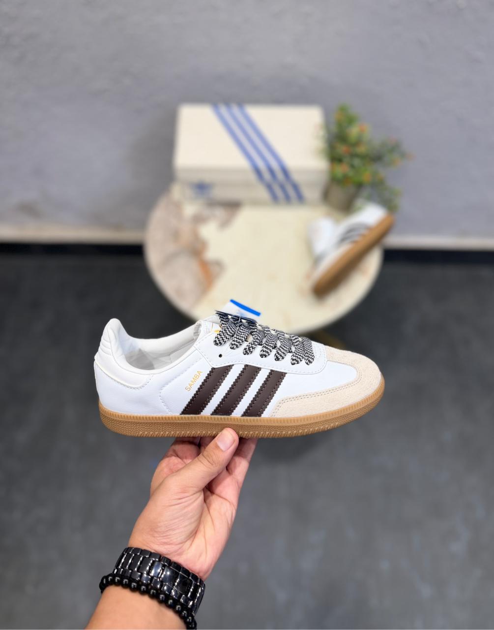 ADIDAS ORIGINALS SAMBA WHITE CHERRY ZEBRA LACES