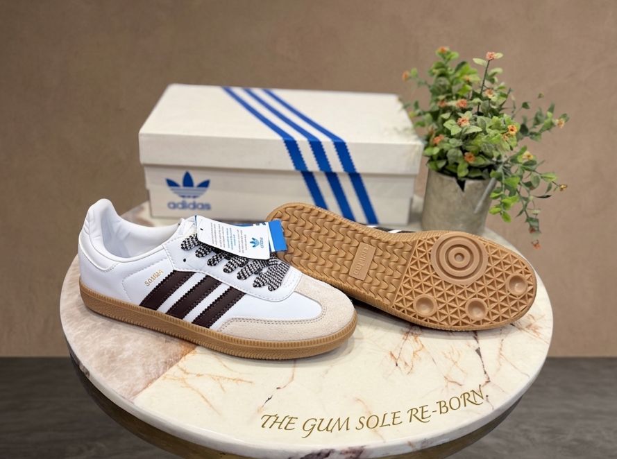 ADIDAS ORIGINALS SAMBA WHITE CHERRY ZEBRA LACES