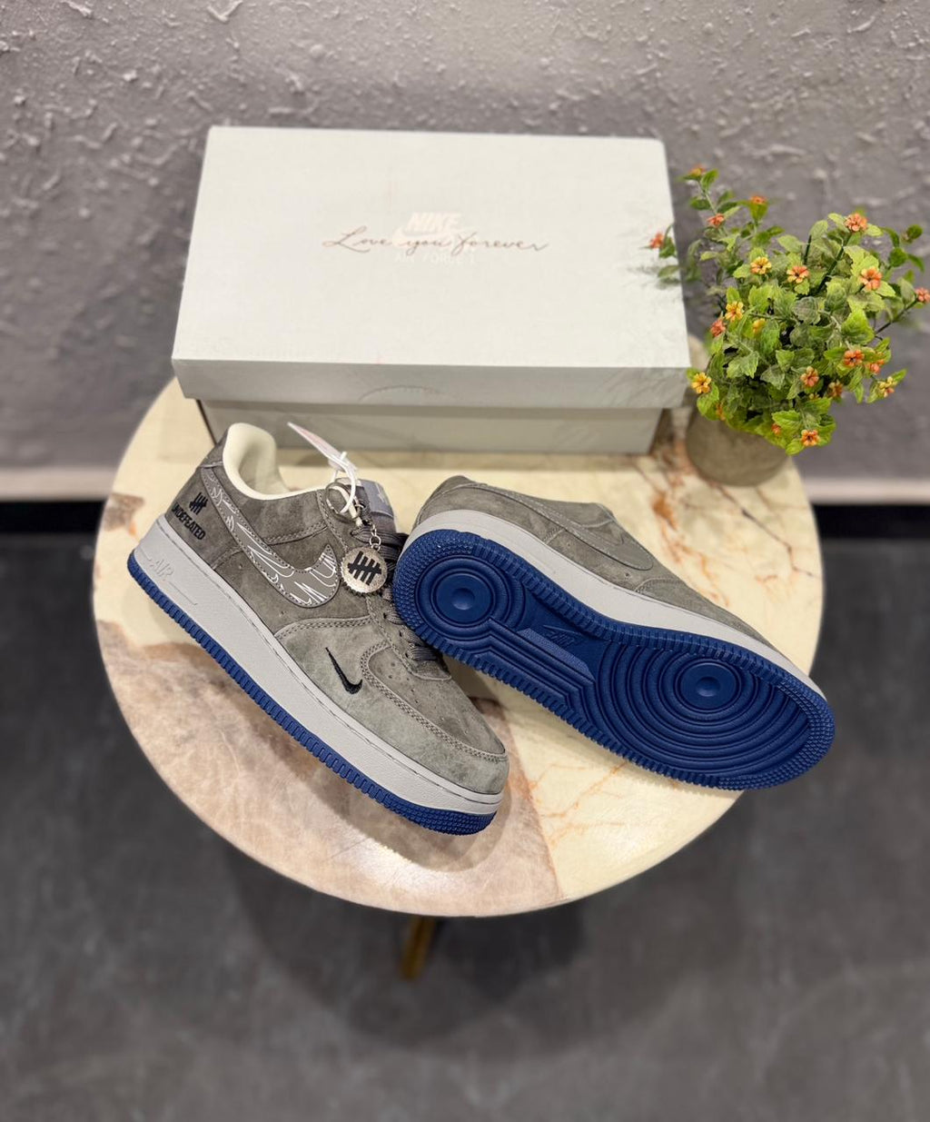 NIKE AIRFORCE CUSTOM UNDEFEATED GREY BLUE KEY CHAIN 2025
